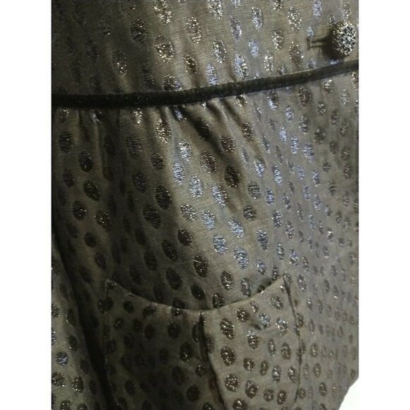 Anne Klein Womens Blazer size 6 Small black linen silk metallic cropped Holiday - Picture 4 of 10